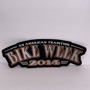 Bike Week‎ 2014 Large Embroidered Iron-On or Sew-On Patch 9" x 3" Biker USA Moto